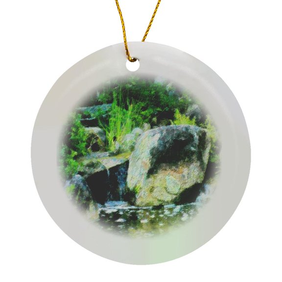 3drose, Zen Garden, Circle Porcelain Ornament