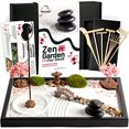 thumbnail image 1 of Zen Garden Kit for Desk 12x8in Sand Tray, Japanese Gift Set 14 Accessories and 6 Tools, Meditation Mini Zen Garden, Zen Sand Garden, Home Office Desk Decorations, Therapy Kit, Rock Decor, 1 of 6