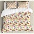 thumbnail image 1 of Zen Garden Queen Size Duvet Cover Set, Oriental Pattern with Asian Symbols Abstract Bamboo Ying Yang Sign and Flowers, Decorative 3 Piece Bedding Set with 2 Pillow Shams, Multicolor, by Ambesonne, 1 of 3
