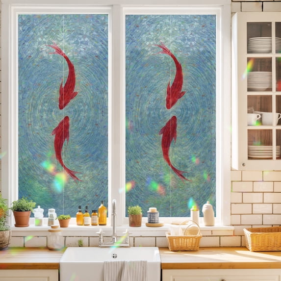 Zen Garden Red Fish Window Privacy Film,Decorative Windows Static Cling ...