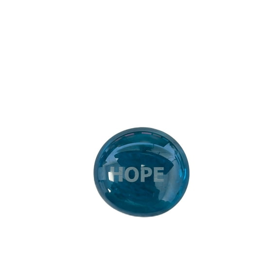 Zen Glass Stone, Thoughtful Sky Blue Stone with word Hope Gift, Inspiring Positivity with Hand Painted Words, Perfect for Encouragement, Mindfulness and Motivation, Beautiful Glass Keepsake