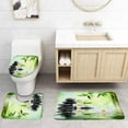 thumbnail image 1 of Zen Green Bamboo Bath Mat Set Black Stone Wild Animal Tiger Spa Scenic Carpet Bathroom Decorative Non-Slip Rug Toilet Lid Cover, 1 of 5