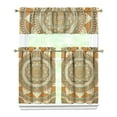 thumbnail image 1 of Zen Harmony Mandala Window Panels - 3 Piece Kitchen Curtains Set with Tribal Boho Pattern, 1 of 5