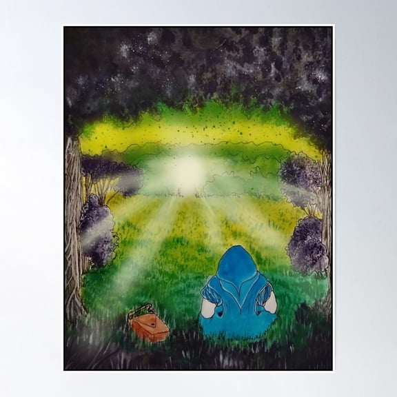 Zen In The Forest Poster Wall Art, Modern Wall Decor, 8x12 UNFRAMED