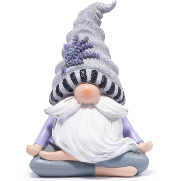 Zen Lavender Meditation Figurine - Yoga Inspired Decor for Relaxation & Serene Living Spaces Spring Yoga Lavender Decorations Calming Gifts for Women and Nature Lovers