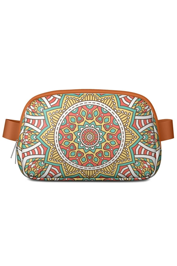Zen Mandala Belt Bag - Meditation Inspired Geometric Design Hands-Free Fanny Pack for Yoga