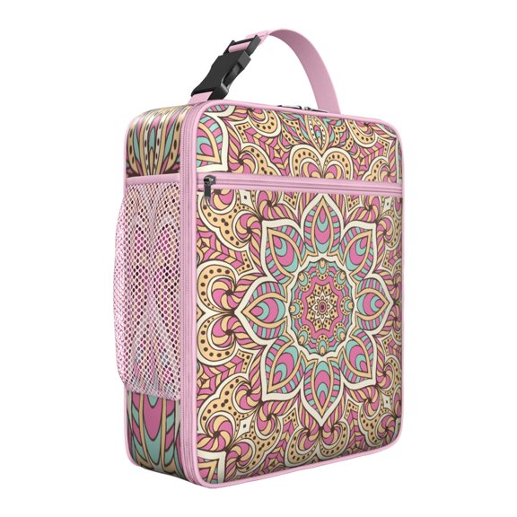 Zen Mandala Lunch Box – Ethnic Boho Pattern Insulated Bag with Spiritual Zen Design, Perfect for Office, Travel, or Outdoor Use