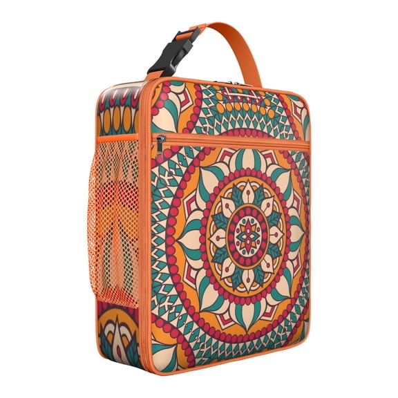 Zen Mandala Lunch Box – Ethnic Boho Pattern Insulated Bag with Spiritual Zen Design, Perfect for Office, Travel, or Outdoor Use