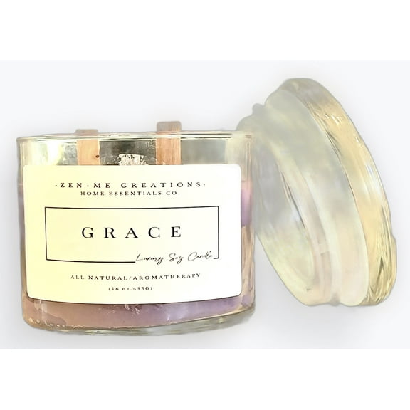 Zen- Me Creations 16 oz. Grace Luxury Soy Blend Candles Floral Scent