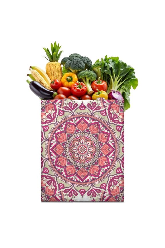 Zen Meditation Mandala Canvas Tote – Mystic Ethnic Design, Lightweight and Reusable