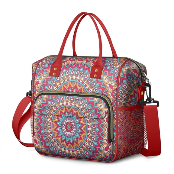 Zen Meditation Mandala Multi-Pocket Cooler Bag - Seamless Hot-Pressing Technology for Zero Leaks