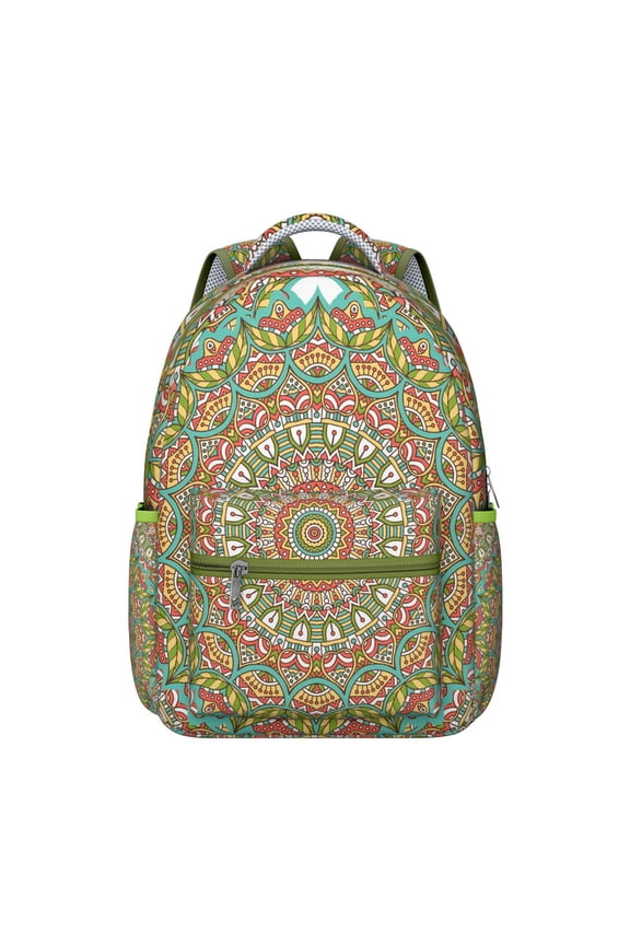 Zen Meditation Mandala School Backpack Comfortable Students’s Backpack with Boho Chic Mandala and Paisley Floral Patterns