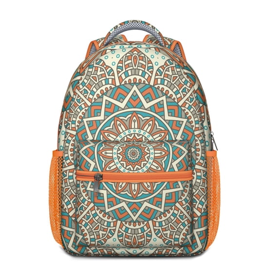 Zen Meditation Mandala School Backpack - Waterproof Ergonomic Design for Spinal Support