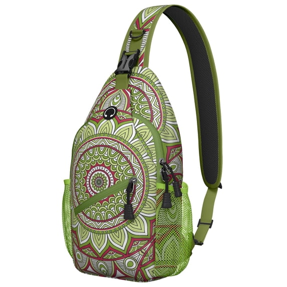 Zen Meditation Mandala Shoulder Backpack Mystic Ethnic Artistic Spiritual Design Travel-Ready Lightweight Bag for Urban Commuting