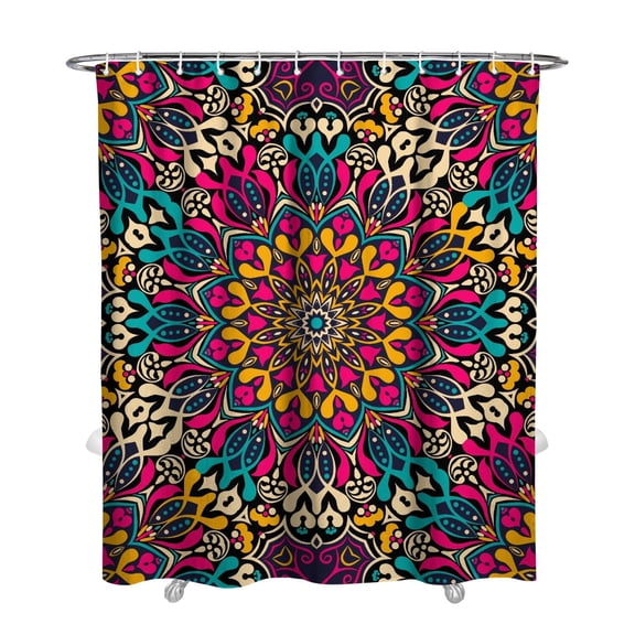 Zen Meditation Mandala Shower Curtain Waterproof Bathroom Curtain Premium Polyester Fabric Rust-Resistant Grommets 72x84 Inch