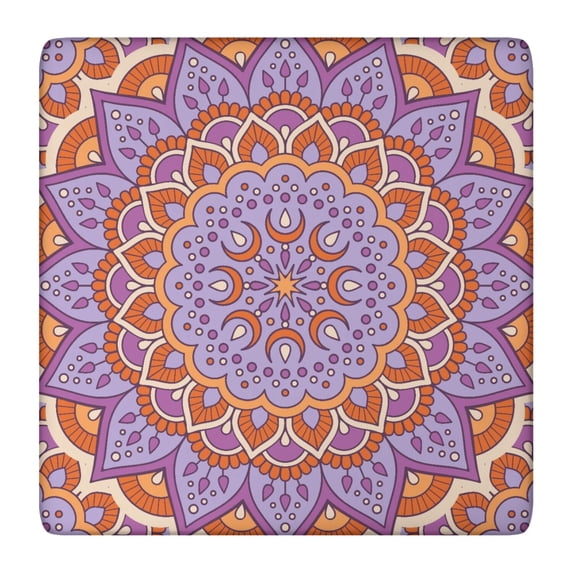 Zen Meditation Mandala Square Fitted Table Cover Ethnic Tribal Boho Folk Pattern Reusable Easy Clean