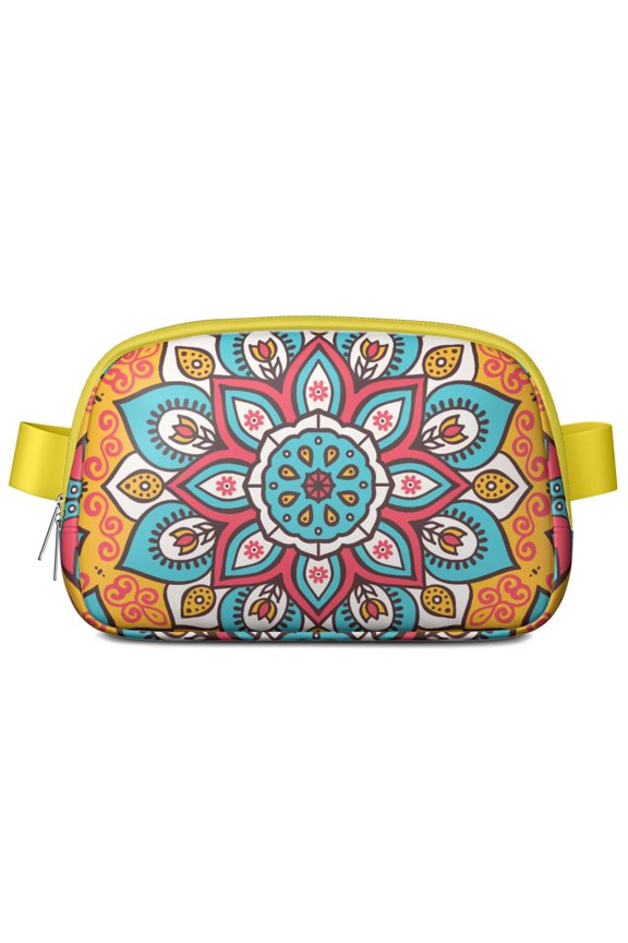 Zen Meditation Waist Pack – Fashionable Waterproof Fanny Pack with Sacred Mandala Motifs, Lightweight & Hands-Free for Spiritual Trips