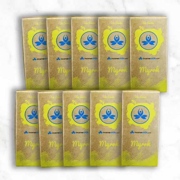 Zen Myrrh Incense Cones, 10 Cones per Pack, 10 Packs