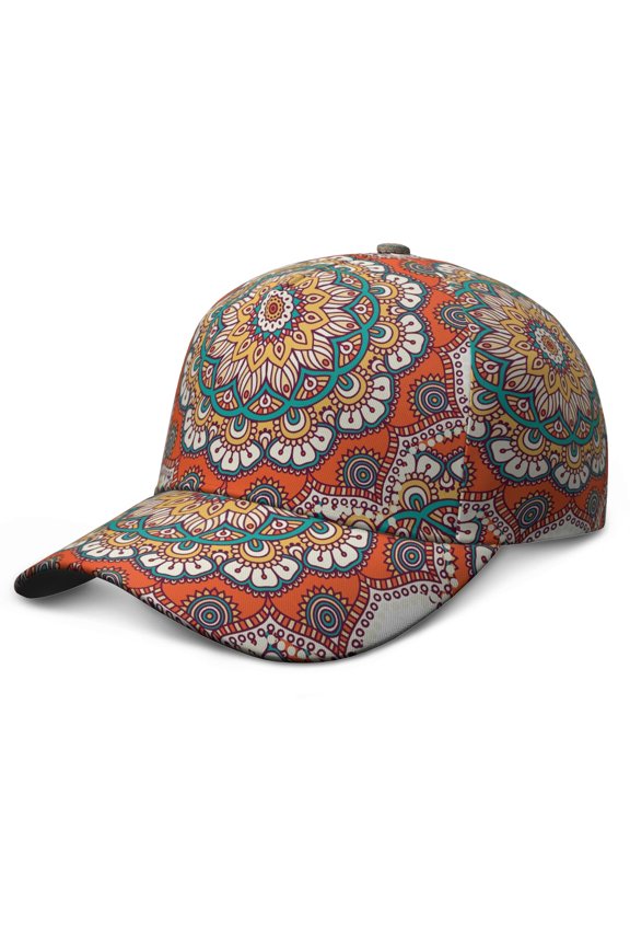 Zen Mystic Baseball Cap – Ethnic Boho Dad Hat with Vintage Tribal Mandala Pattern, Symbolic Spiritual Artistic Style, Comfortable Adjustable Closure