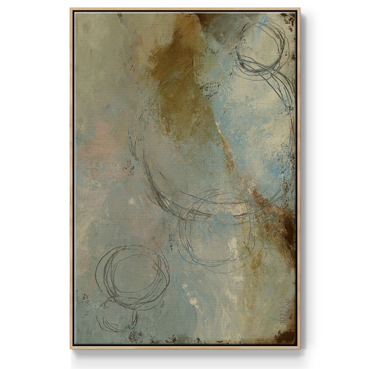 Zen Path I Framed Premium Gallery Wrapped Canvas - Ready to Hang - 17 x 25 - Natural Wood Floating Frame