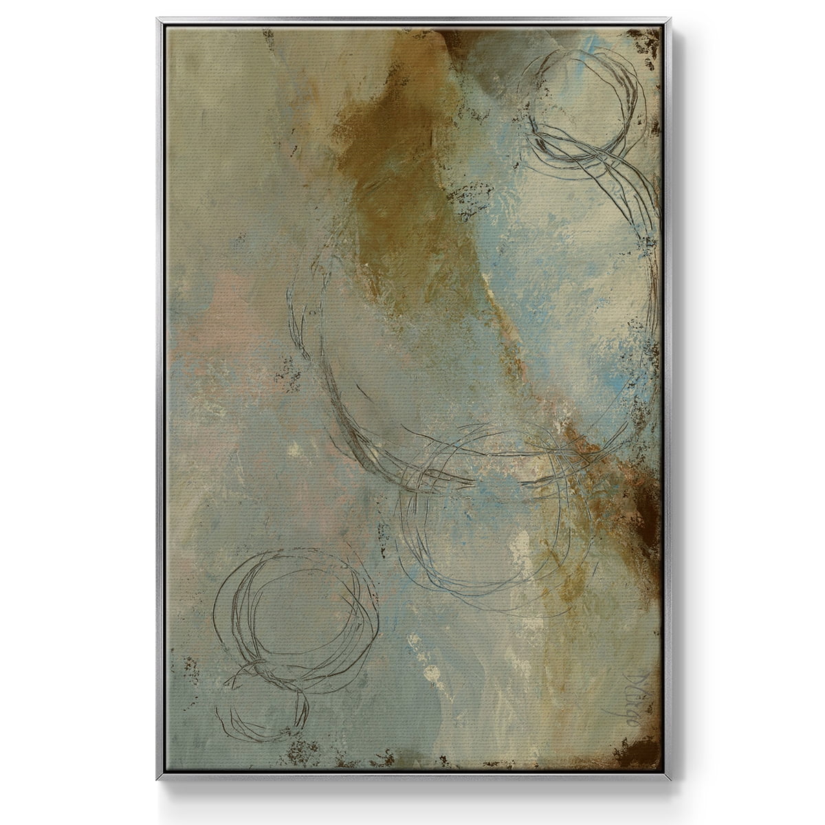 Zen Path I Framed Premium Gallery Wrapped Canvas - Ready to Hang - 27 x 41 - Silver Floating Frame
