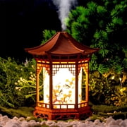 Zen Pavilion Lantern Aroma Diffuser & Night Light, 160ml Essential Oil Diffuser with 2 Mist Modes, USB Direct Charging Japanese Style Zen Garden Humidifier for Meditation, Yoga and Sleep