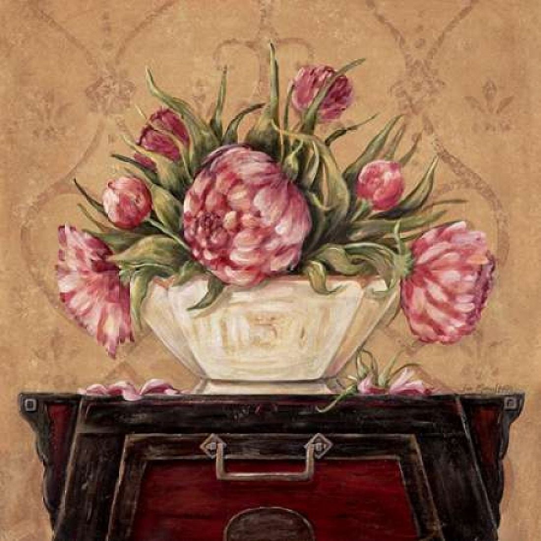 Zen Peonies Canvas Art - Jo Moulton (24 x 24)