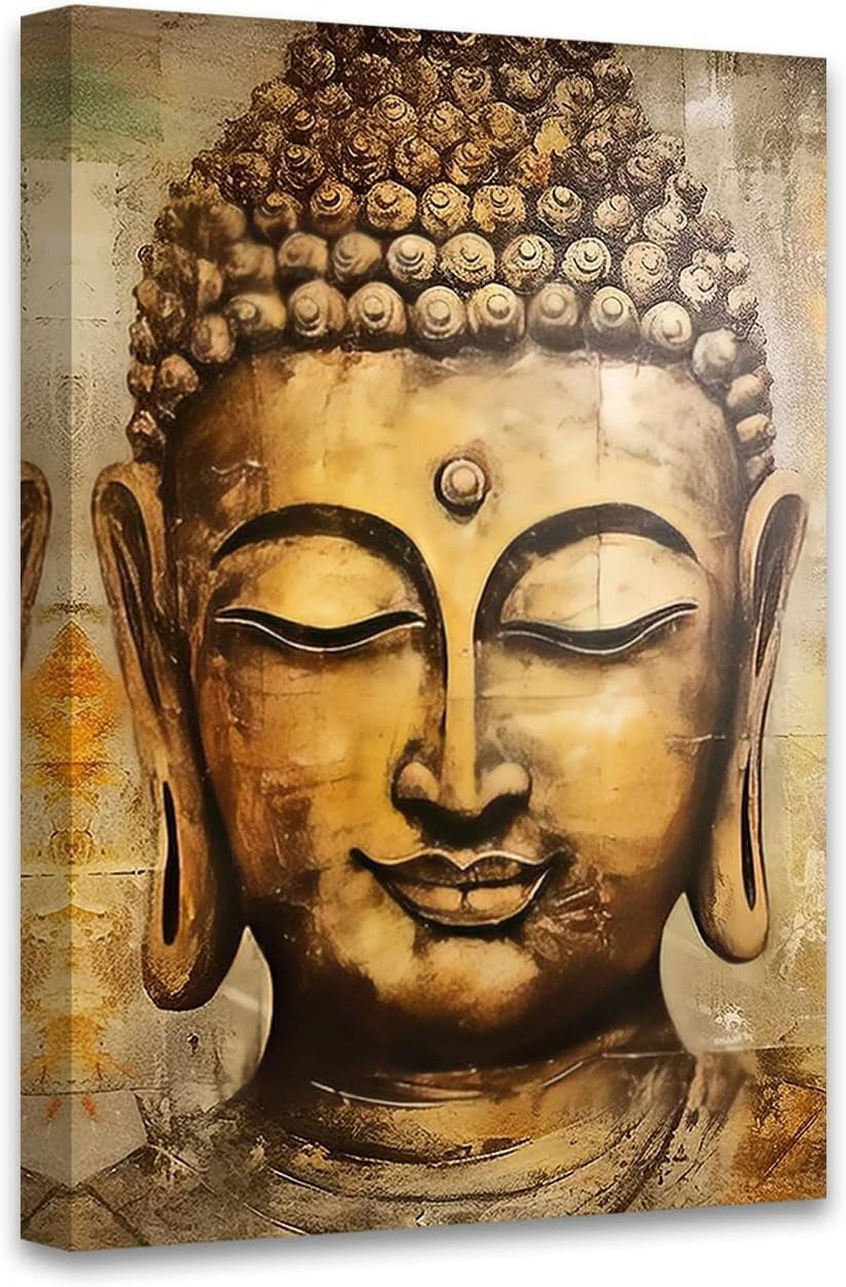Zen Pictures Wall Decor Gold Buddha Canvas Wall Art Vintage Buddha ...