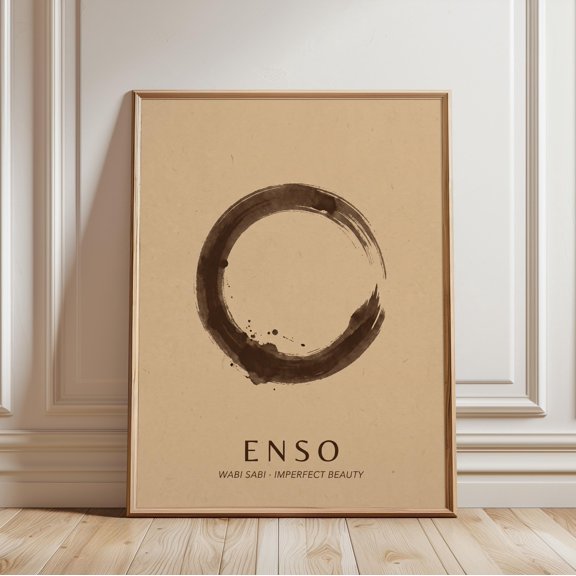 Zen Poster, Wabi Sabi Enso Circle , Poster Print Only