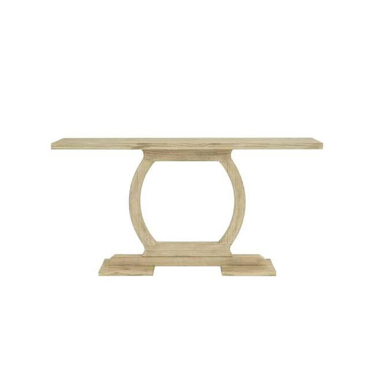Barnwood Sandblast Pine Wood Rectangular Console Table