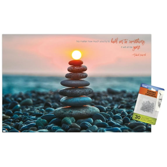 Zen - Rocks Wall Poster with Pushpins, 14.725" x 22.375"