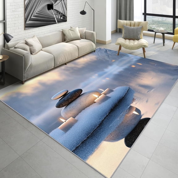 Zen Rugs for Bedroom, Zen Garden Rug, Zen Spa Area Rugs for Living Room Bedroom, Washable Non Slip Fluffy, Spiritual Meditation Carpet, Zen Garden Home Decor Gifts-2' x 3'