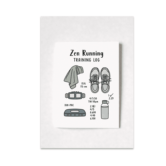 Zen Running Training Log - Runner Decor, 13 x 19 in Glossy Unframed Wall Poster, Vertical