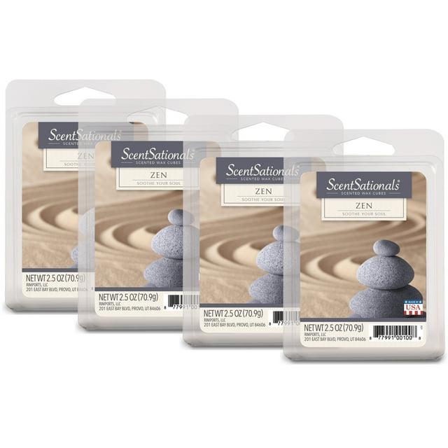 Zen Scented Wax Melts, ScentSationals, 2.5 oz (4Pack)