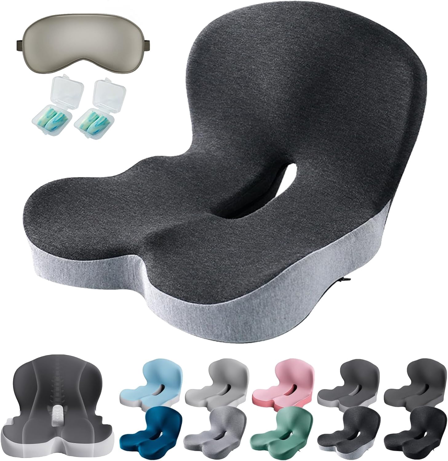 Reenly Back And Seat Cushion, Welnax Lumbocare Pro, Soothe Cushion, Non Slip Seat Skin With Back - View #2
