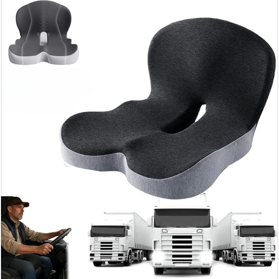 Zen Seat Cushions Truck, Adaptivecore Memory Foam, L-Shaped Lumbar Support, Relieve Tailbone Pressure, Ergonomic Car Seat Cushions, For Truck Driver
