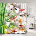 thumbnail image 1 of Zen Shower Curtain Green Bamboo Purple Flower St Reflection Water Scenery Pattern Printed Fabric Bath Curtains Bathroom r, 1 of 7