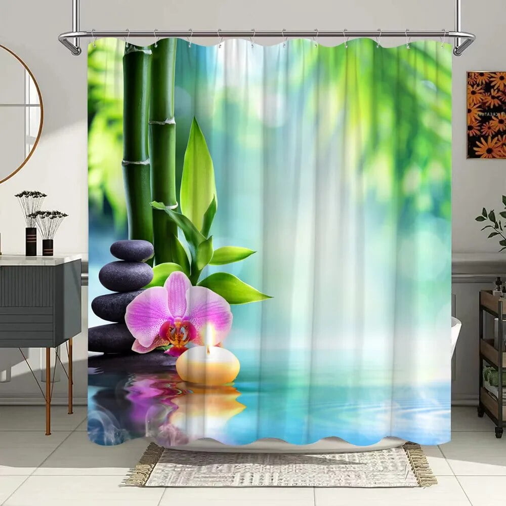 Zen Shower Curtains Buddhism Buddha Lotus Landscape Shower Curtains Zen