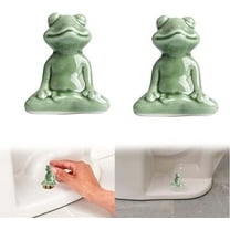 Hilingoto Clearance! Zen Sitting Frog Toilet Decoration Ceramic Toilet Covers Ceramic Frog Toilet Cover Toilet Covers Decorative Frogs Fits Toilet Up to 0.8 Inches in Diameter (C*2), Desktop Ornament