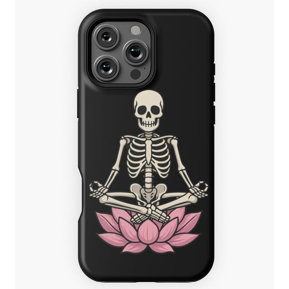Zen Skeleton Meditating on Lotus Peaceful Skeleton Vibes GA5299 Phone Case for iPhone 11 to 17 Pro Max