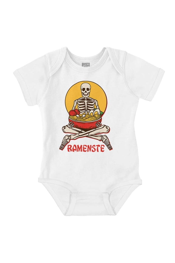 Zen Skeleton Yoga Ramen Namaste Romper Boys or Girls Infant Baby Brisco Brands 6M