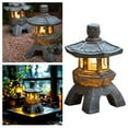 thumbnail image 1 of Zen Solar Pagoda Lantern - Flickering LED Japanese Garden Light for Outdoor Decor, Asian Inspired Patio & Porch Lighting - Stone Finish Polyresin Yard Art Statue, 1 of 4