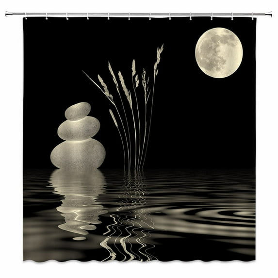Zen Spa Shower Curtain Sts tic Candles and Orchids Cloth Fabric Bathroom r Set with Pale Green Fern Green