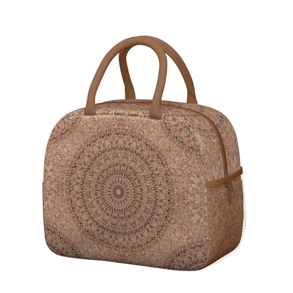 Zen Spiritual Lunch Box - Colorful Dreamy Mandala Design Insulated Lunch Bag, Leakproof & Thermal Insulation, Reinforced Handles & Metal Zipper, Stylish & Versatile for Meal Preppers & Professionals