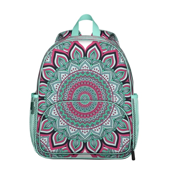 Zen Spiritual Students Backpack - Tranquility Harmony and Sacred Awakening Design with Lotus Flower Yoga Art, Lightweight Durable Oxford Fabric for Developing Students