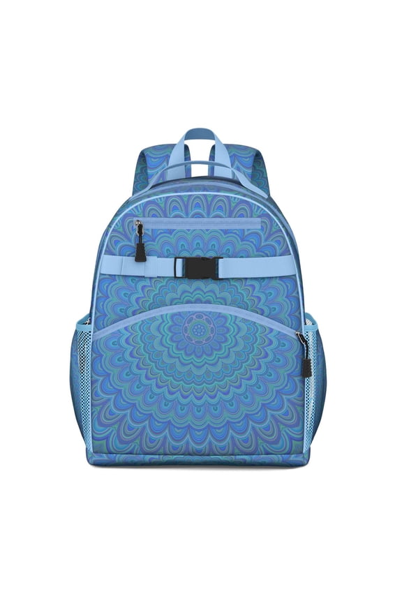 Zen Spiritual Waterproof Backpack - Abstract Colorful Mandala Pattern, Ergonomic Book Bag with Side Pockets, Secure Fit Adjustable Straps for School and Commuting