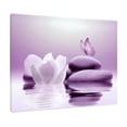 thumbnail image 1 of Zen Stone Canvas Wall Art With Water And Purple Butterfly 16X12 Inch For Bathroom Living Room Bedroom Yoga Spa Picture Decor, 1 of 8