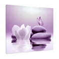 thumbnail image 1 of Zen Stone Canvas Wall Art With Water And Purple Butterfly 16X20 Inch For Bathroom Living Room Bedroom Yoga Spa Picture Decor, 1 of 8