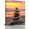 thumbnail image 1 of Zen Stone Wall Decor Sunset Pictures Wall Art Life Spiritual Canvas Print Zen Meditation Painting Framed Home Artwork for Office Bathroom Yoga Room 12"x16", 1 of 6