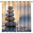 thumbnail image 1 of Zen Stone Window Curtains, Zen Room Darkening Blackout Curtains Drapes, Grommet Window Drapes For Living Room Bedroom Curtains 21"W x 45"L (Pack of 2), 1 of 6